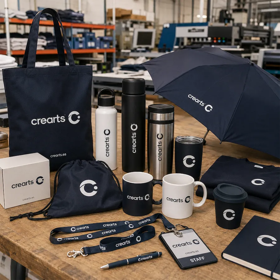 Merchandising para eventos corporativos: lanyards, tazas, botellas, paraguas