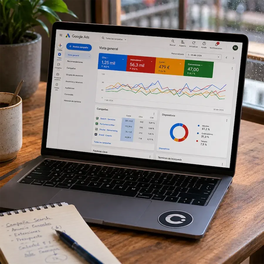 Google Ads gestionados desde Barcelona por el equipo Crearts
