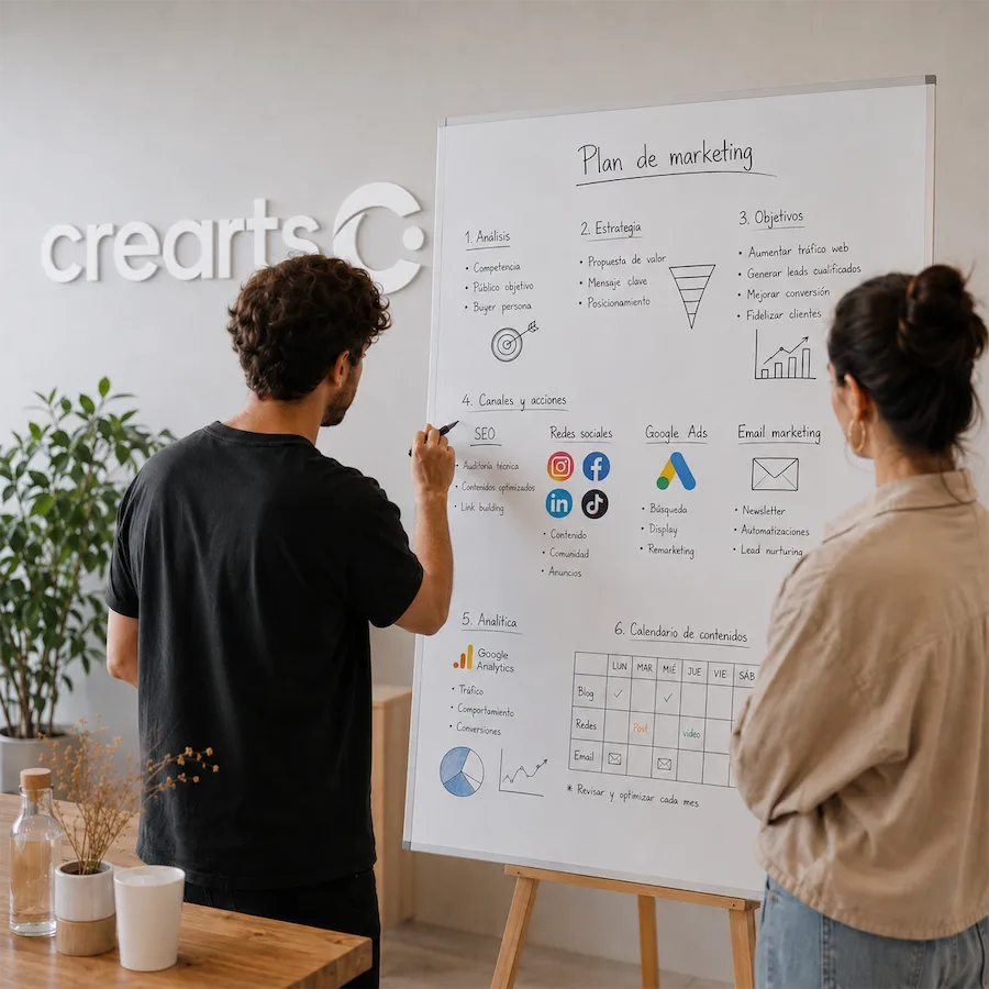 Marketing digital integral para empresas en Barcelona — equipo Crearts